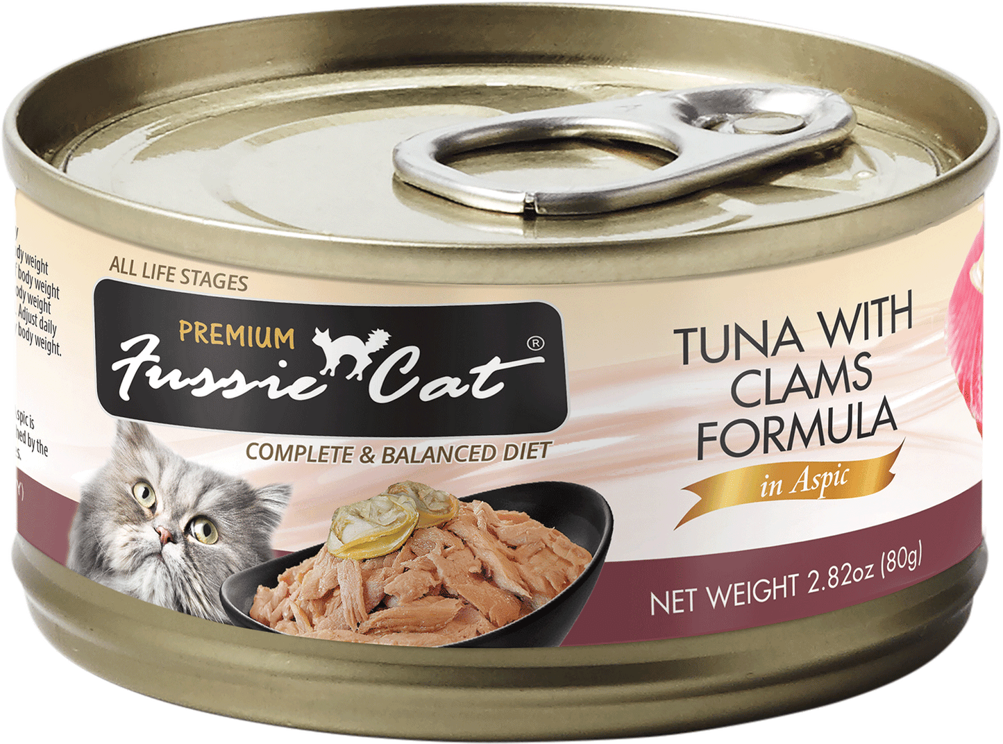 Fussie Cat Premium Grain Free Tuna with Clams in Aspic Canned Cat Food