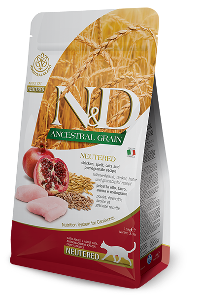 Farmina Natural & Delicious Ancestral Grain Chicken and Pomegranate Neutered Adult Cat Dry Food