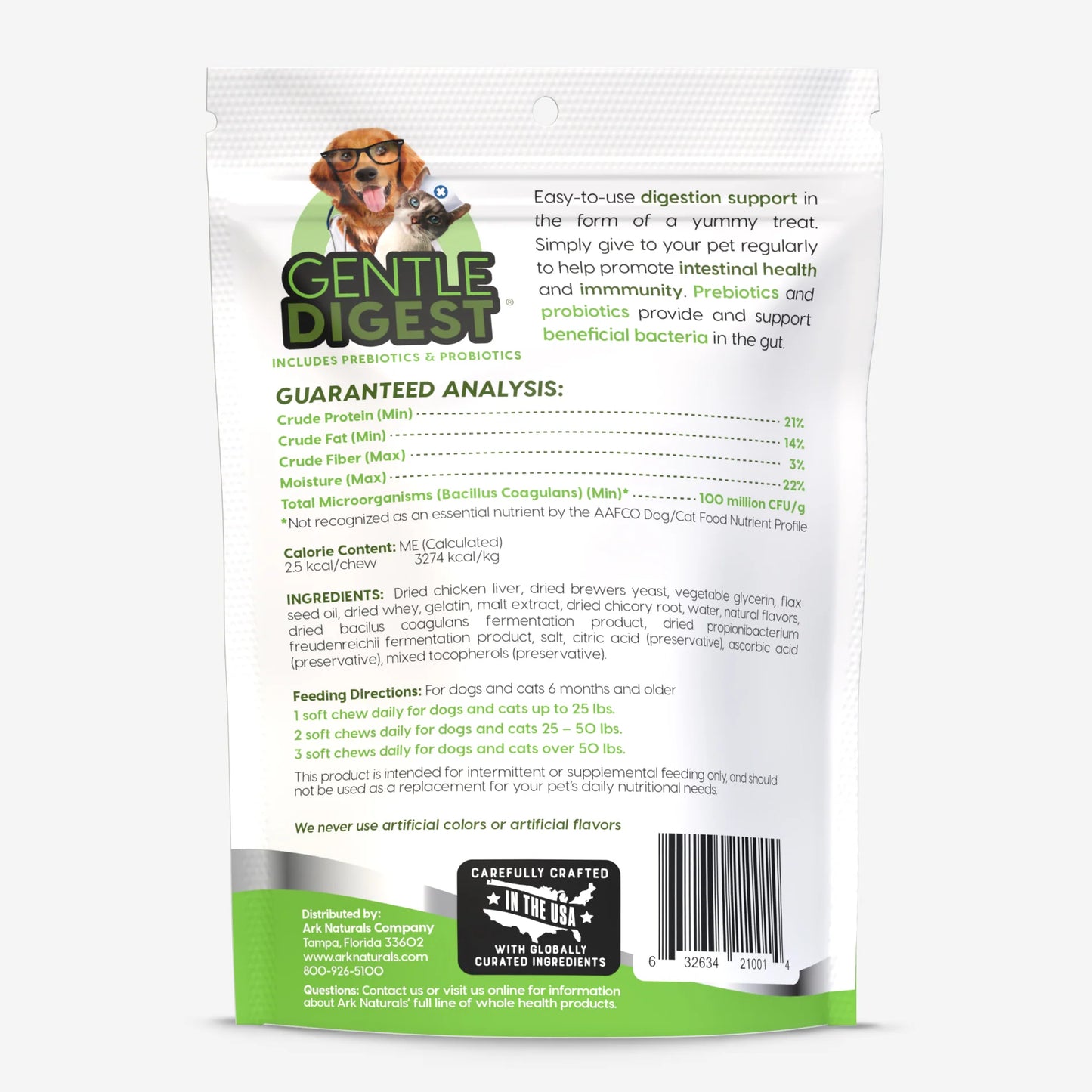 Ark Naturals Gentle Digest Soft Chews for Cats and Dog