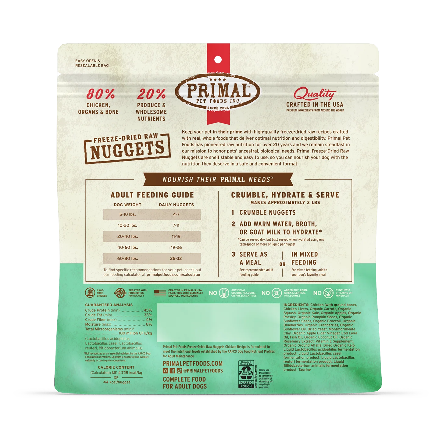 Primal Freeze-Dried Chicken Nuggets for Dogs