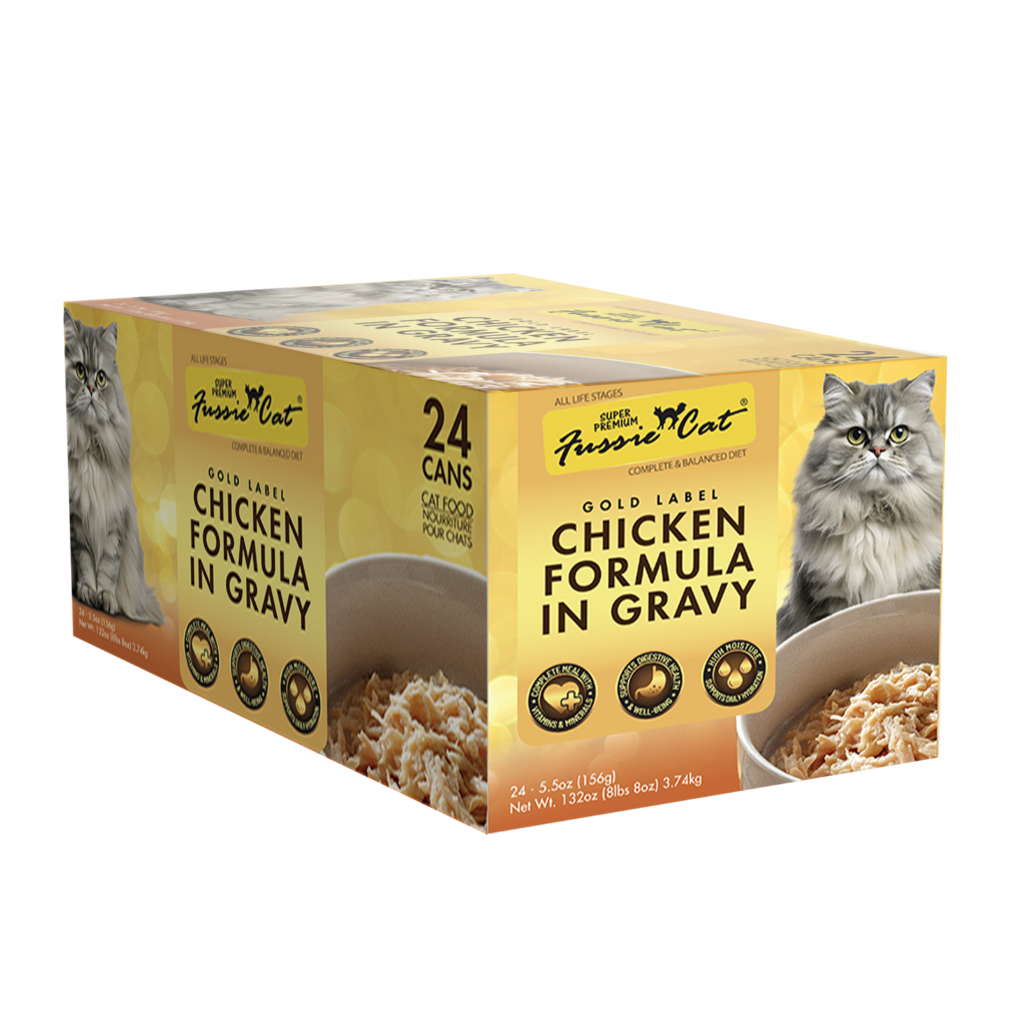Fussie Cat Gold Super Premium Chicken in Gravy Canned Cat Food