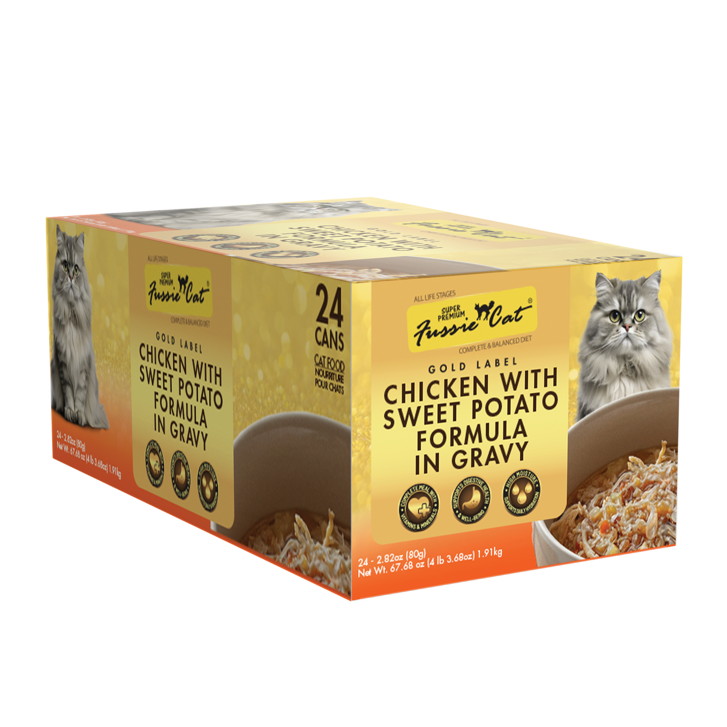 Fussie Cat Gold Super Premium Chicken with Sweet Potato in Gravy Canned Cat Food