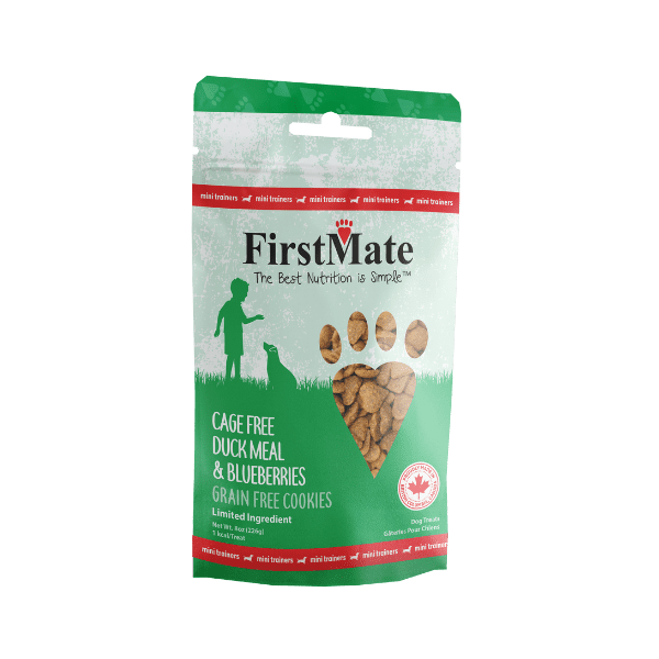 FirstMate Duck with Blueberry Mini Treats for Dogs