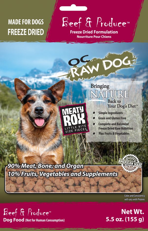 OC Raw Dog Freeze Dried Beef & Produce Nuggets