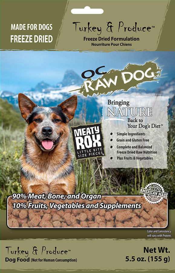 OC Raw Dog Freeze Dried Turkey & Produce Nuggets