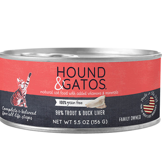 Hound & Gatos Grain Free Trout and Duck Liver Canned Cat Food