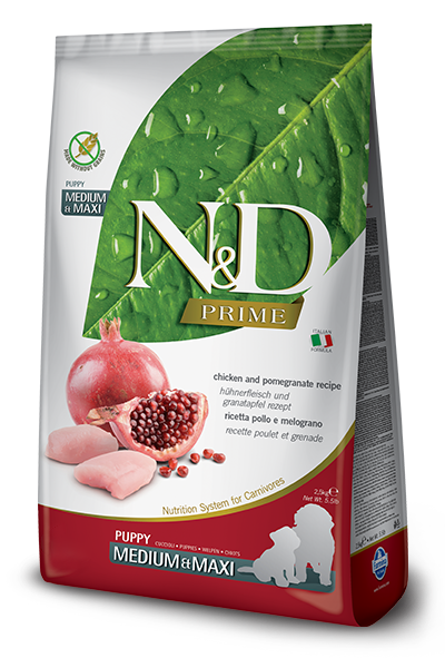 Farmina Natural & Delicious Prime Grain Free Chicken & Pomegranate Puppy Maxi Dry Dog Food