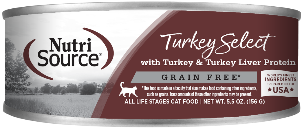 Nutrisource Grain Free Turkey and Turkey Liver Select Canned Cat Formula