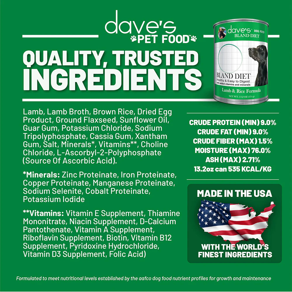 Restricted Diet Bland Lamb & Rice Formula Canned Dog Food