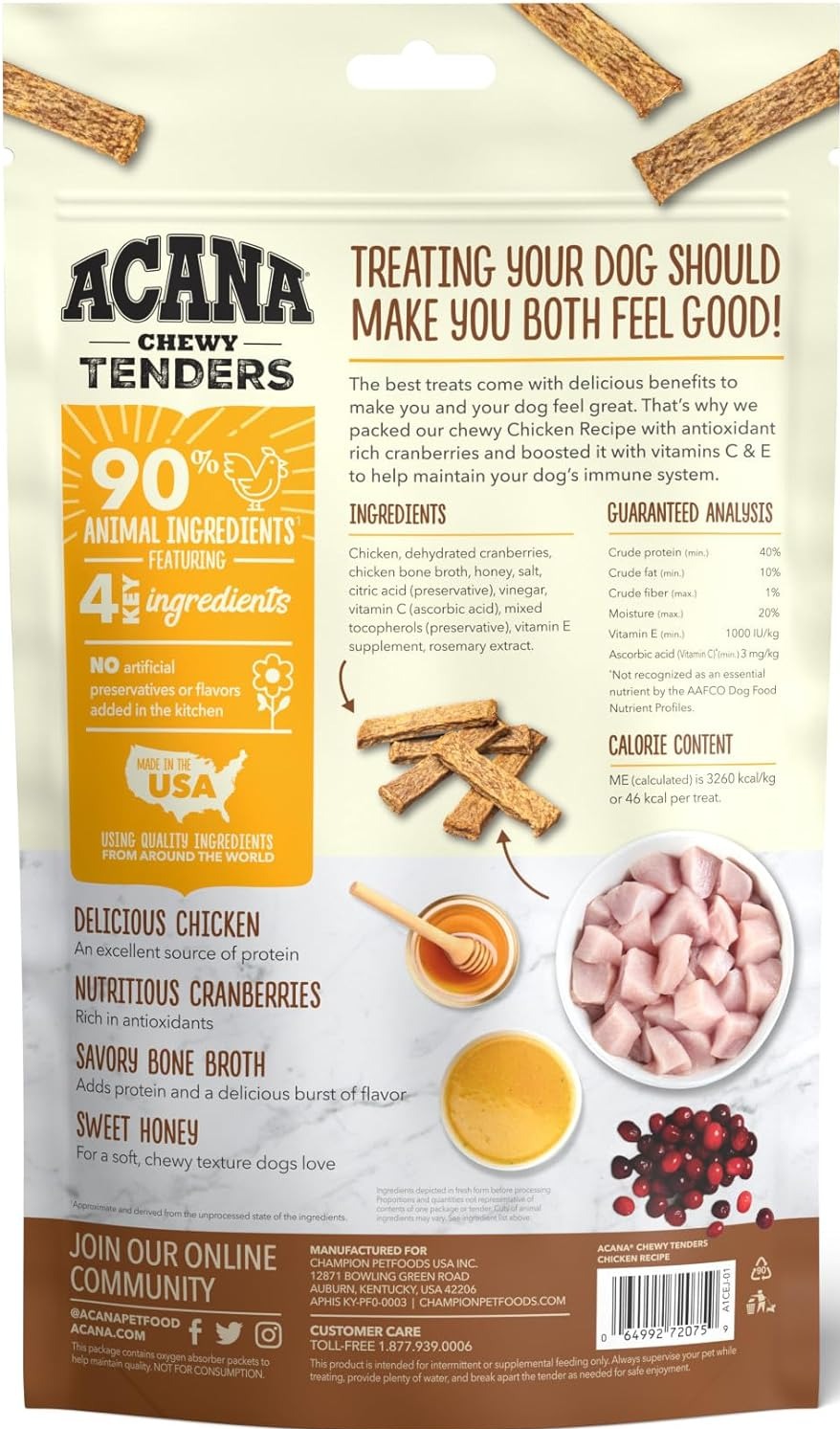 Acana Chewy Tenders, Immune Support Chicken Recipe Dog Treats