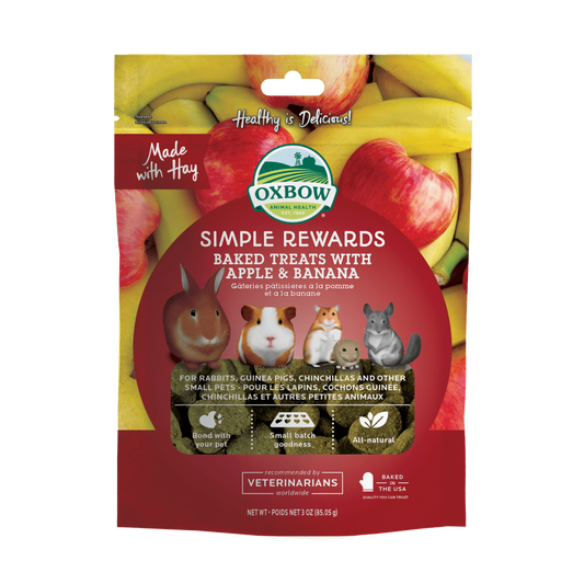 Oxbow Simple Rewards Baked Treats - Apple & Banana