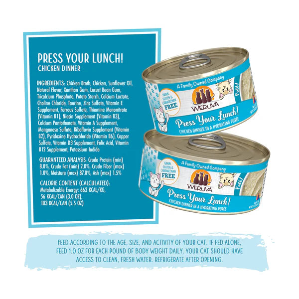 Weruva Press Your Lunch! Chicken Dinner Canned Cat Food