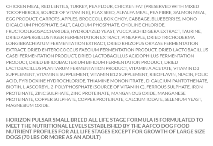 Horizon Pulsar Small Breed All Life Stages Dry Dog Food