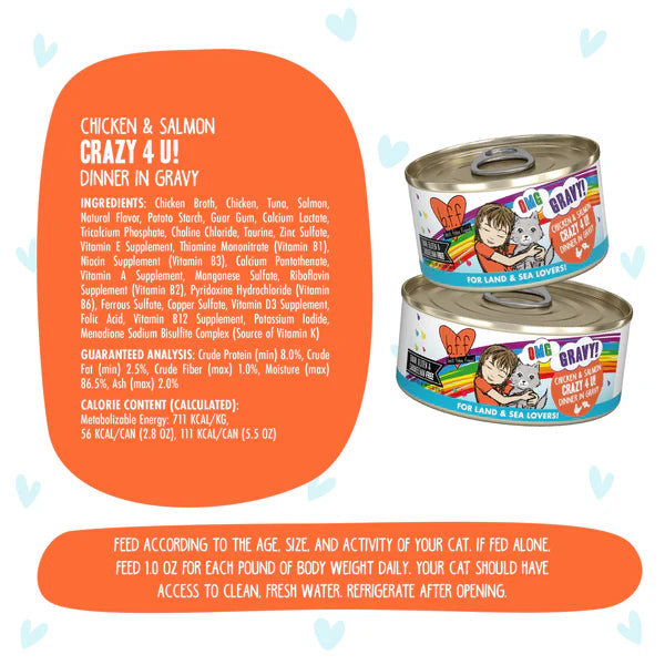 Weruva OMG Crazy 4 U! Chicken & Salmon Canned Cat Food
