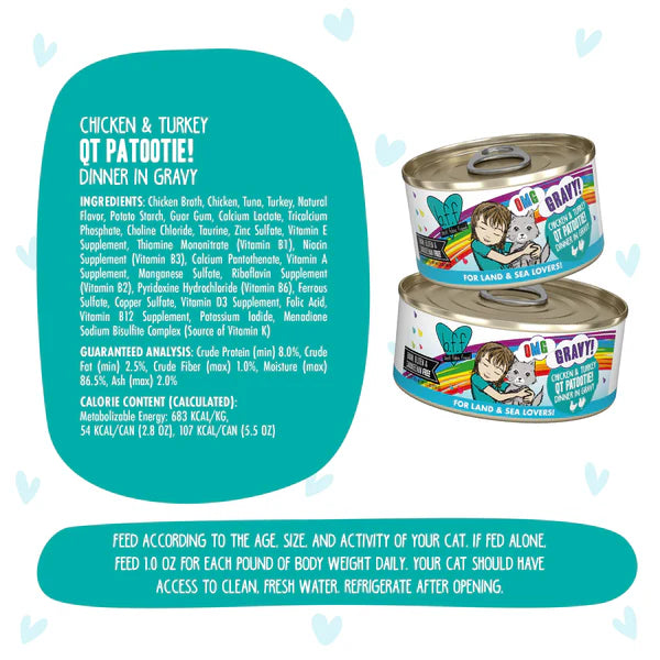 Weruva OMG QT Patootie! Chicken & Turkey Canned Cat Food