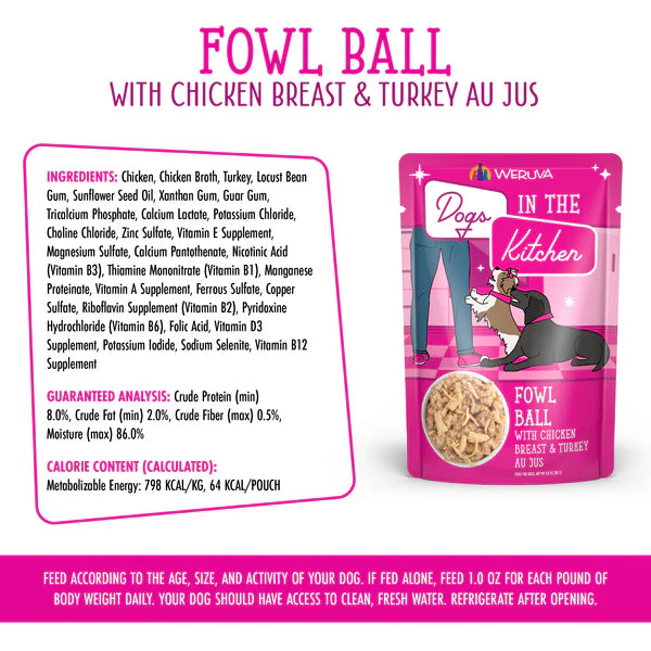 Weruva DITK Fowl Ball Wet Dog Food Pouches
