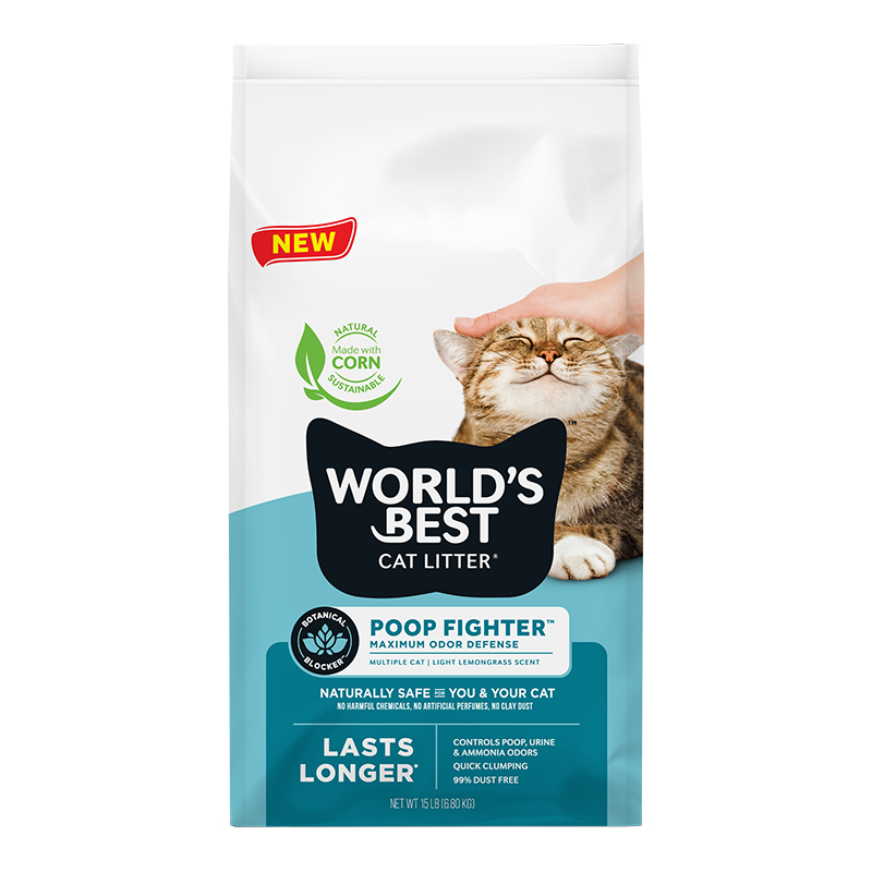 World's Best Cat Litter Poop Fighter Lemongrass Scented Formula