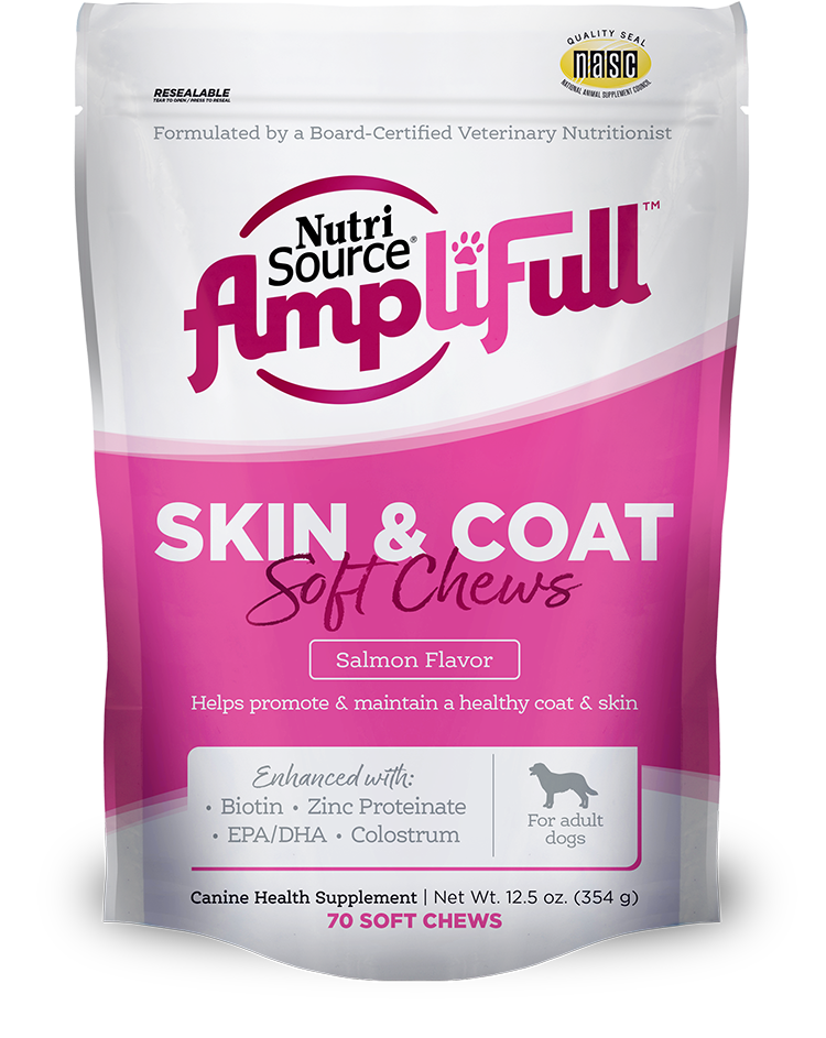 Nutrisource AmpliFull Skin & Coat Soft Chew Supplement for Dogs
