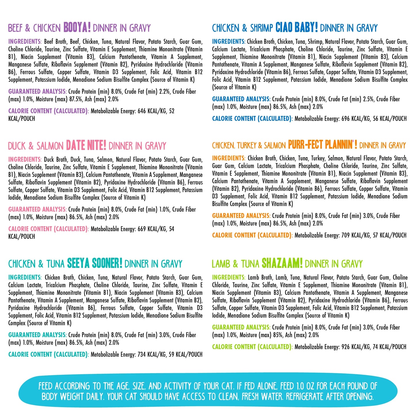 Weruva OMG Pouch Variety Pack Potluck O' Pouches Cat Food