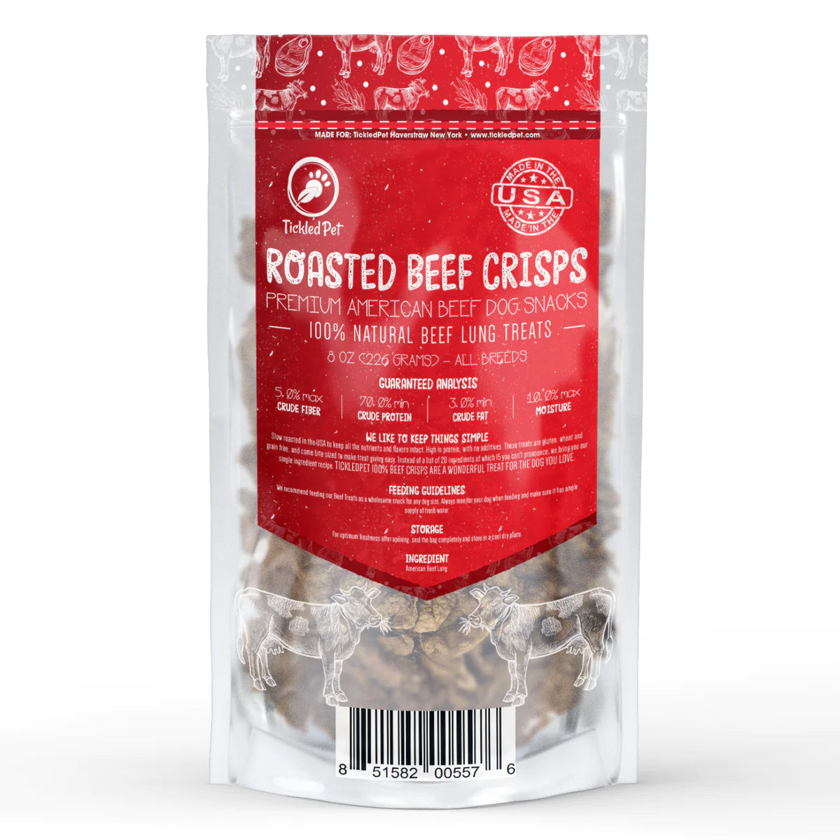 Tickled Pet Natural Beef Lung Crisps Dog Treats