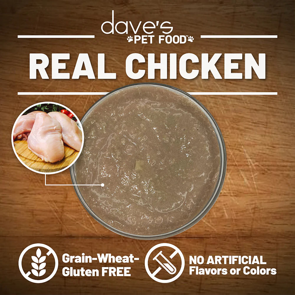 Dave's Pet Food Chicken Recipe in Saucey Pate Canned Cat Food