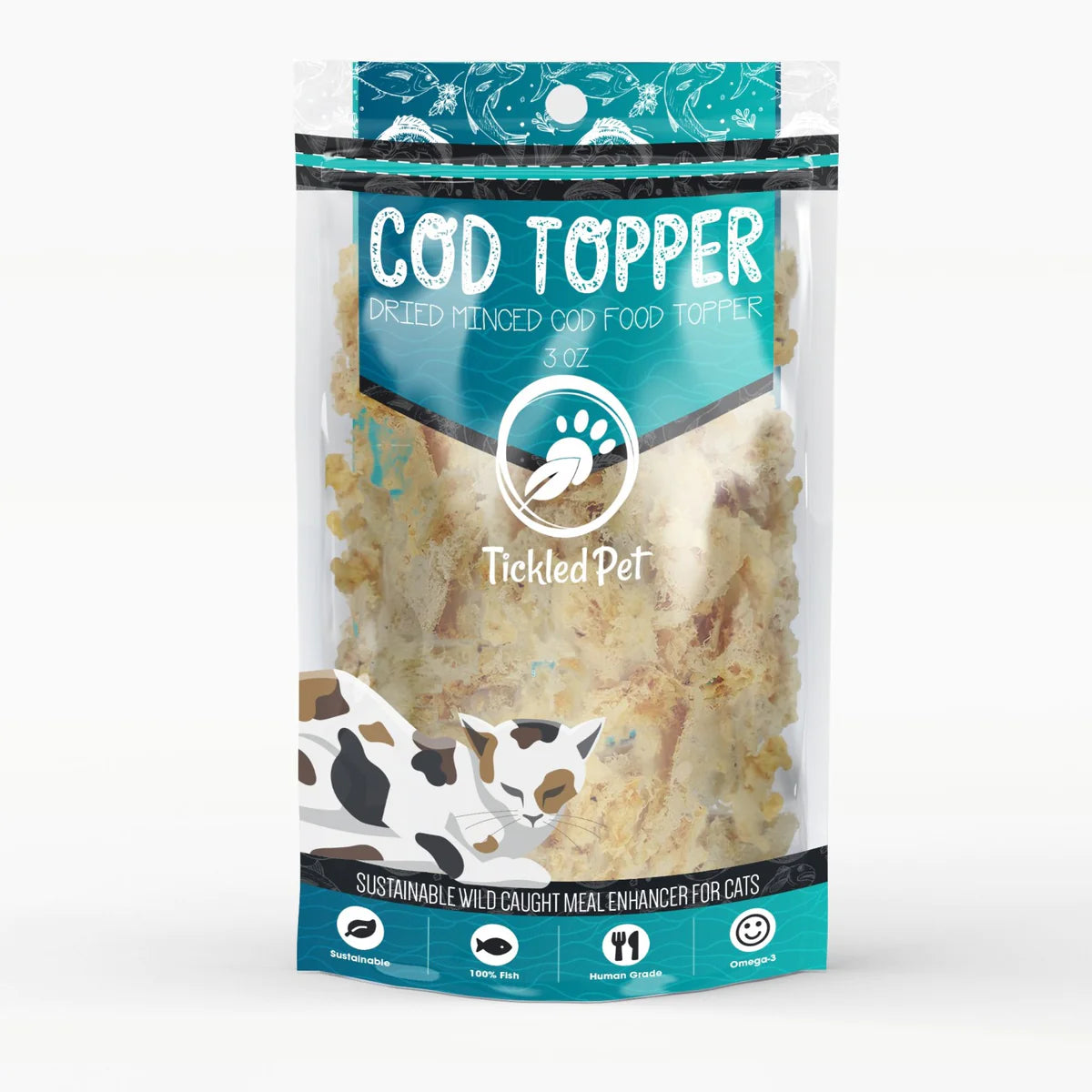 Tickled Pet Dried Cod Food Topper For Cats