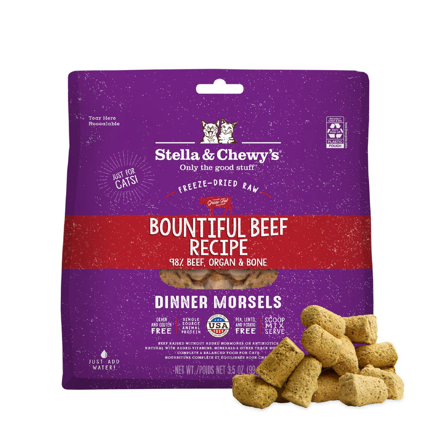 Stella and Chewy's Freeze-Dried Bountiful Beef Raw Cat Dinner Morsels