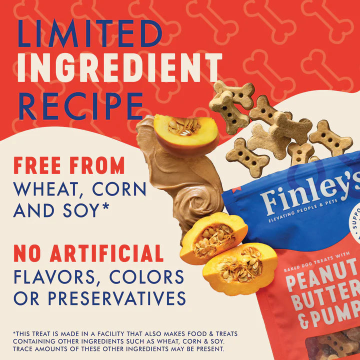 Finley's Peanut Butter & Pumpkin Crunchy Biscuit Dog Treats
