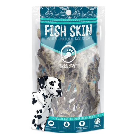 Tickled Pets Icelandic Codfish Skin Twists Dog Treats