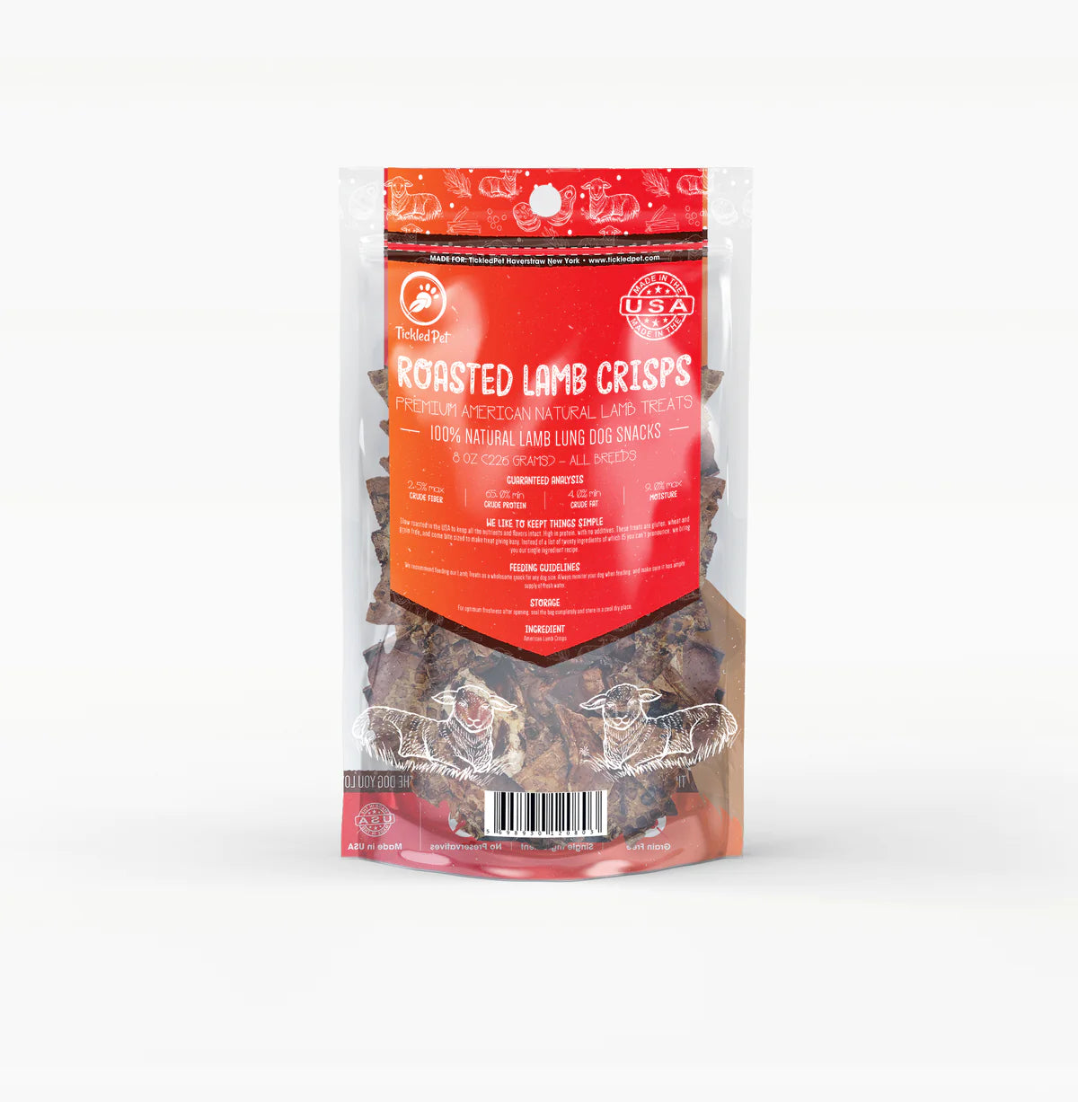 Tickled Pet Lamb Lung Crisps Dog Treats