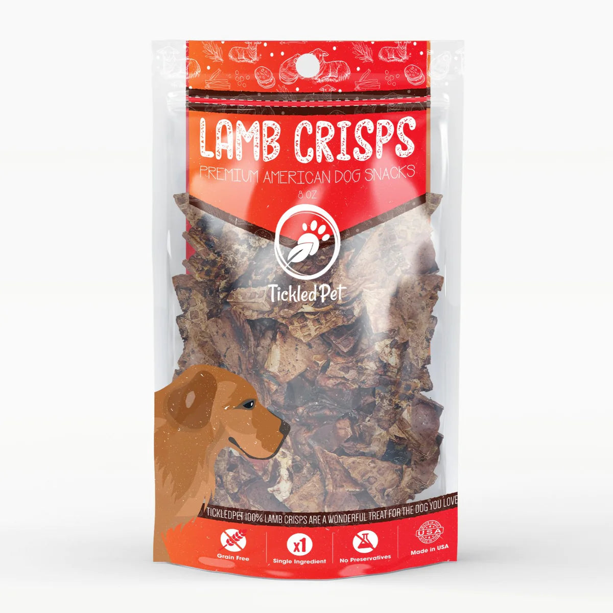 Tickled Pet Lamb Lung Crisps Dog Treats