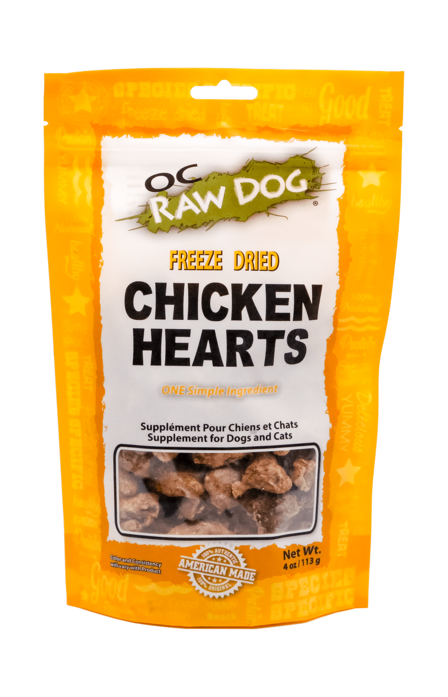 OC Raw Dog Freeze Dried Whole Chicken Heart Treat for Dogs