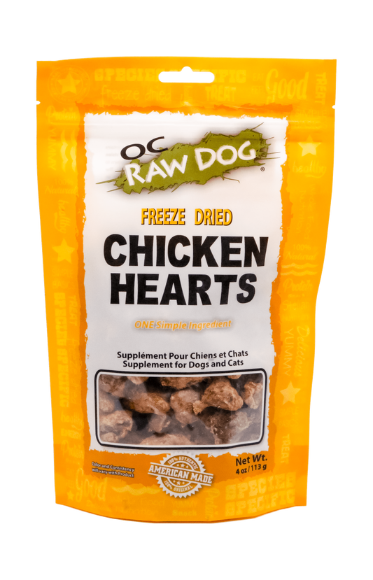 OC Raw Dog Freeze Dried Whole Chicken Heart Treat for Dogs