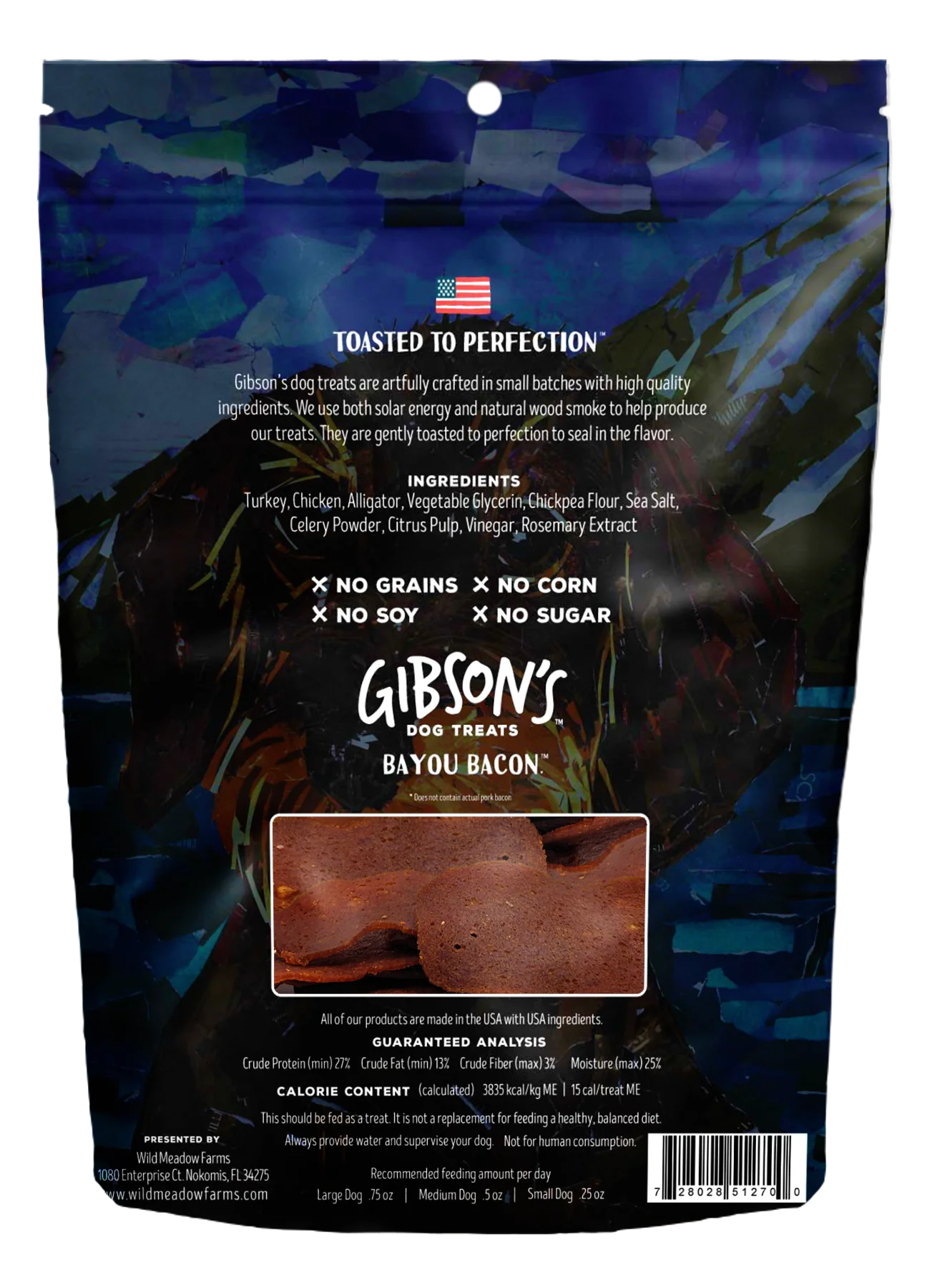 Gibson's Bayou Bacon with Alligator Jerky Dog Treats