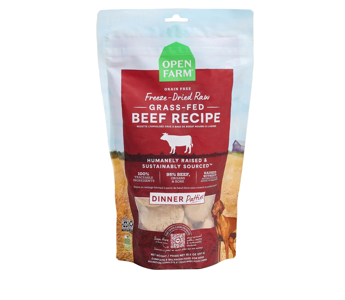 Open Farm Freeze Dried Raw - Grass Fed Beef Patties for Dogs
