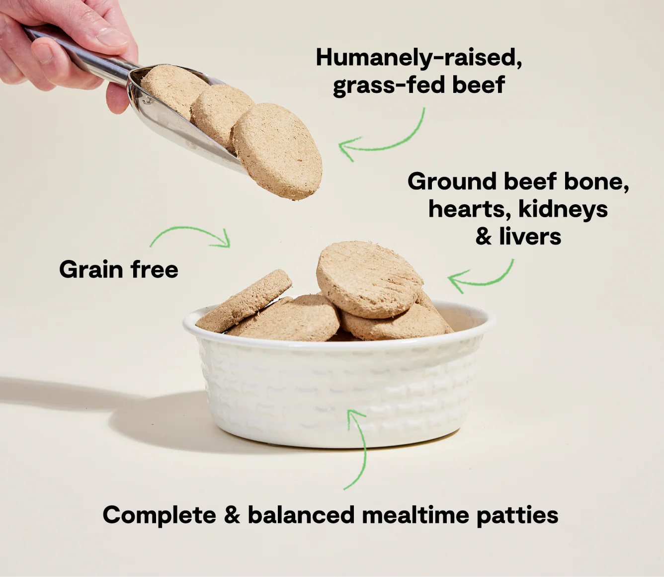 Open Farm Freeze Dried Raw - Grass Fed Beef Patties for Dogs