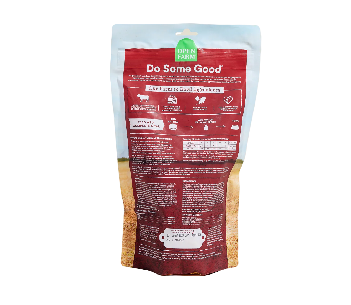 Open Farm Freeze Dried Raw - Grass Fed Beef Patties for Dogs
