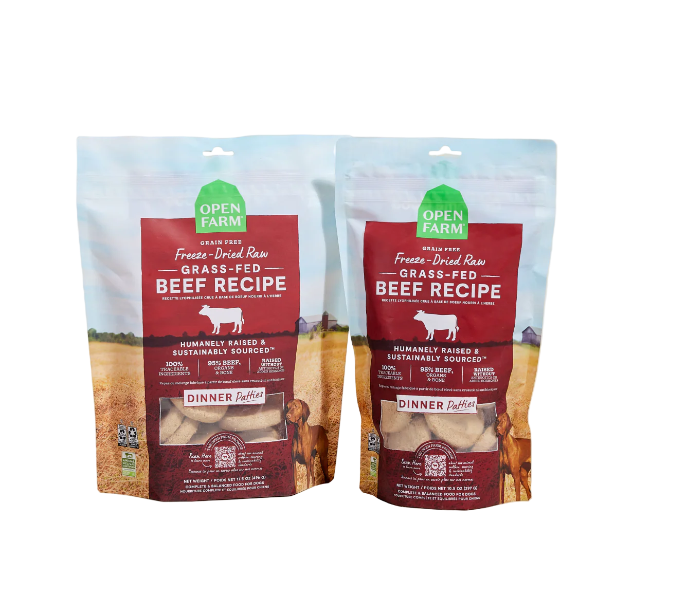 Open Farm Freeze Dried Raw - Grass Fed Beef Patties for Dogs