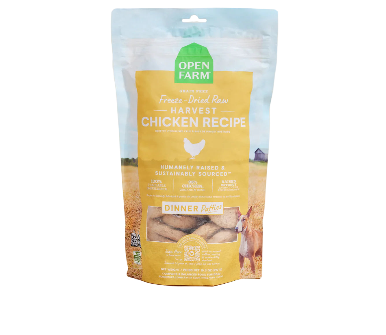 Open Farm Freeze Dried Raw - Harvest Chicken Patties for Dogs