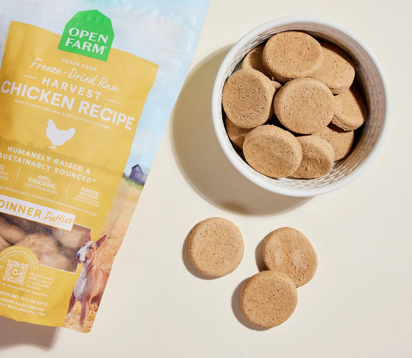Open Farm Freeze Dried Raw - Harvest Chicken Patties for Dogs