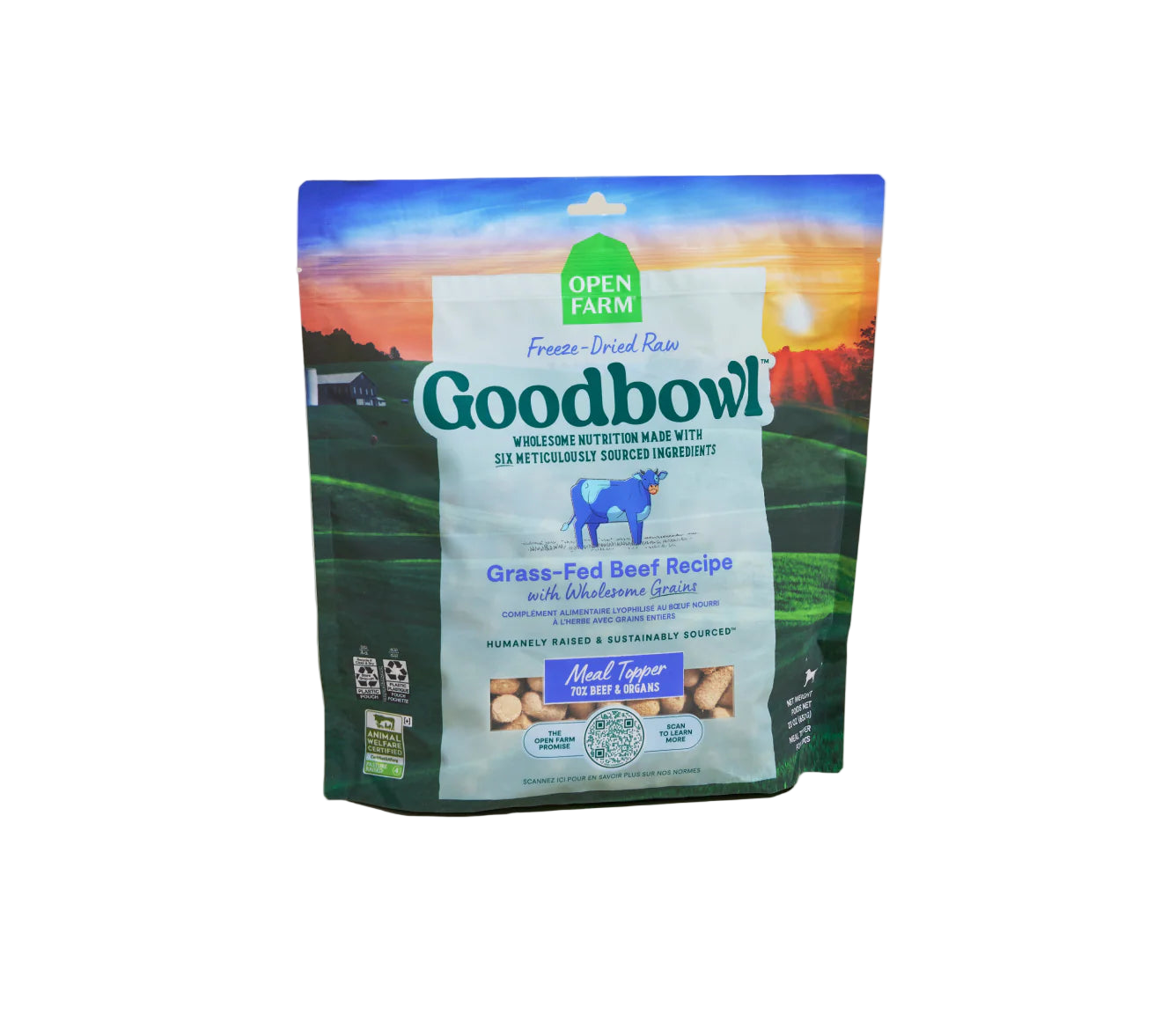 Goodbowl Open Farm Freeze Dried Raw Morsels – Grass-Fed Beef & Wholesome Grains Recipe for Dogs