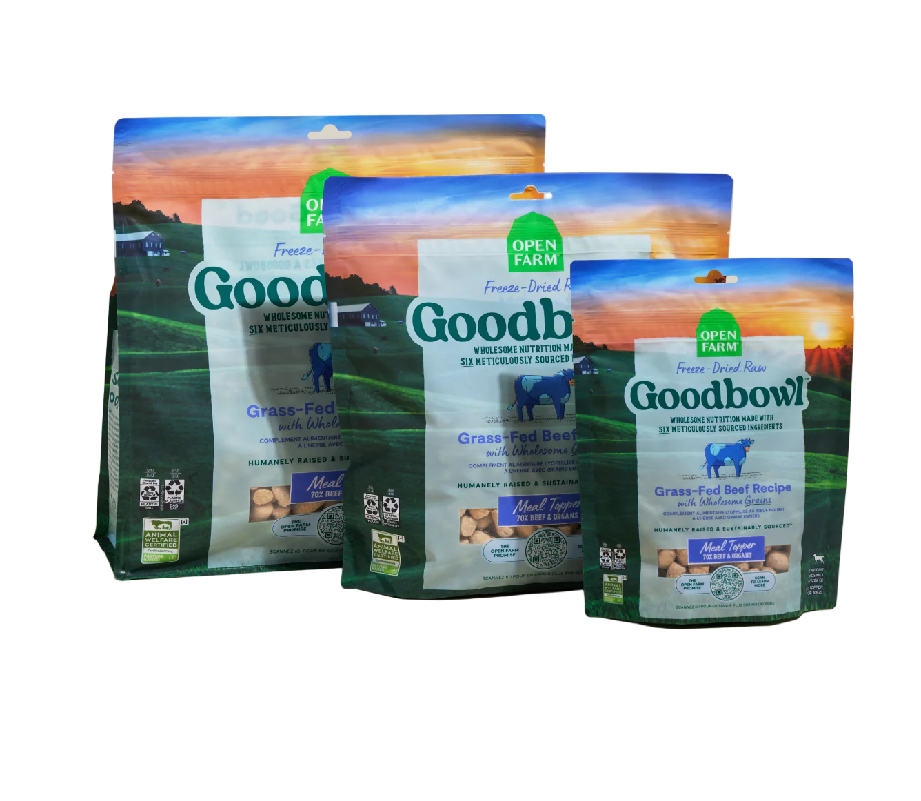 Goodbowl Open Farm Freeze Dried Raw Morsels – Grass-Fed Beef & Wholesome Grains Recipe for Dogs