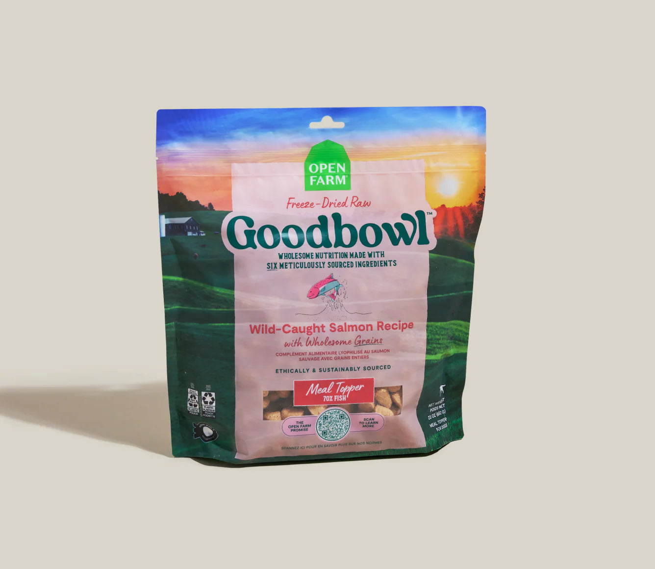 Open Farm Goodbowl Freeze Dried Raw Morsels – Wild-Caught Salmon & Wholesome Grains Recipe for Dogs