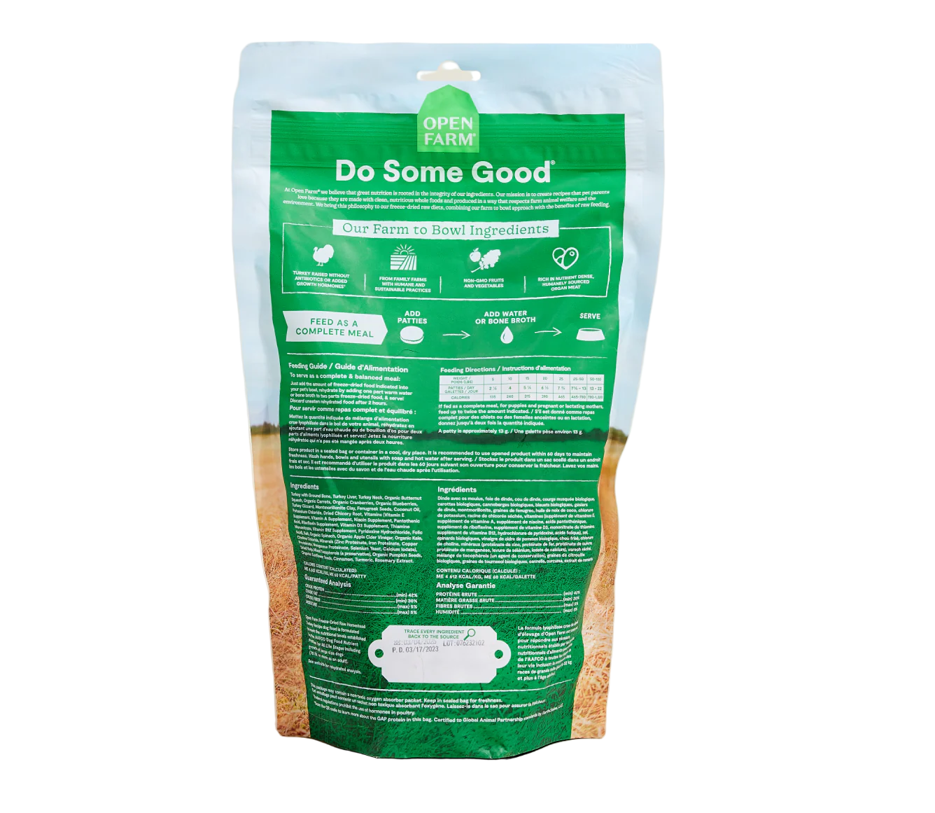 Open Farm Freeze Dried Raw - Homestead Turkey Patties for Dogs
