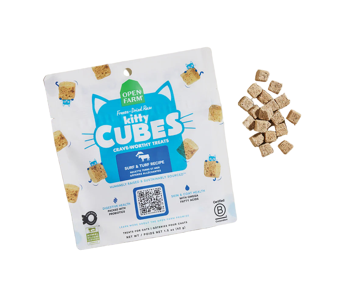 Open Farm Freeze-Dried Raw Kitty Cubes Surf and Turf Cat Treats