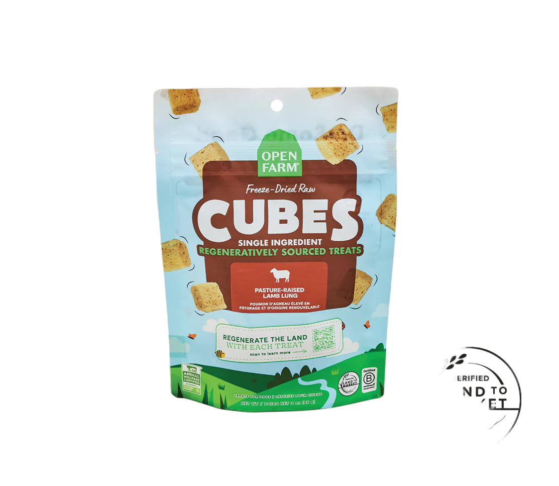 Open Farm Lamb Lung Regeneratively Sourced Treat Cubes For Dogs