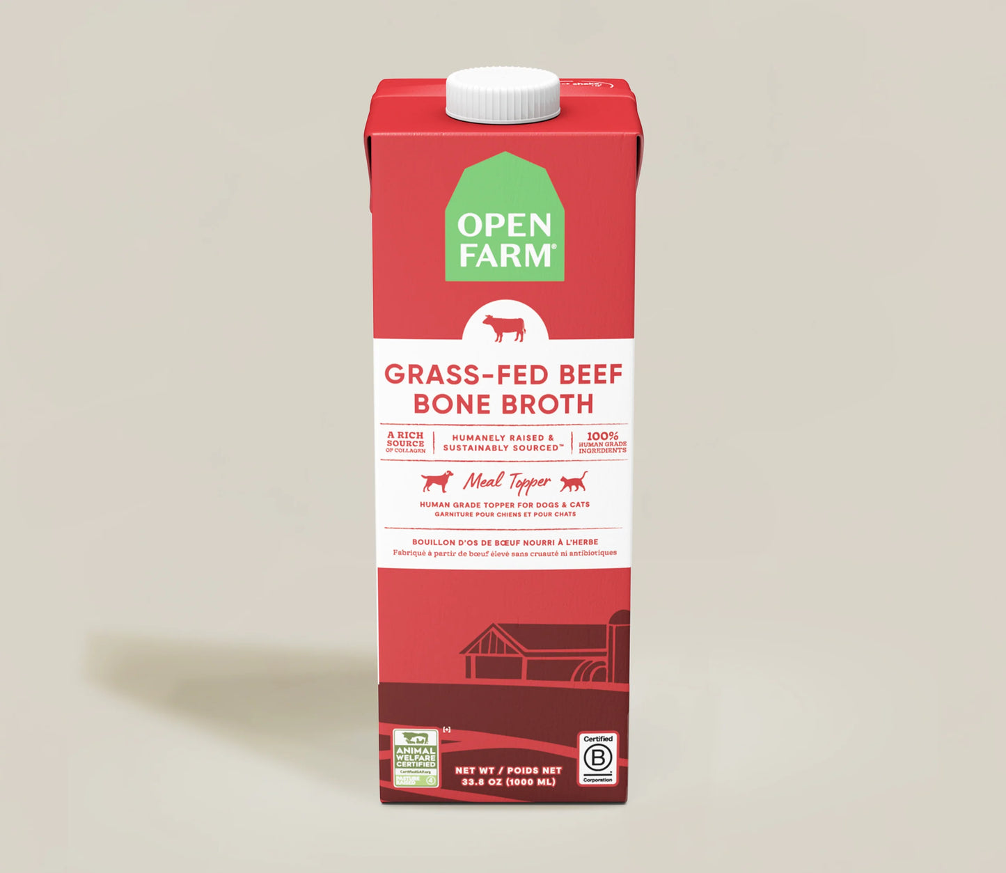 Open Farm Grass-Fed Beef Bone Broth Topper for Dogs and Cats