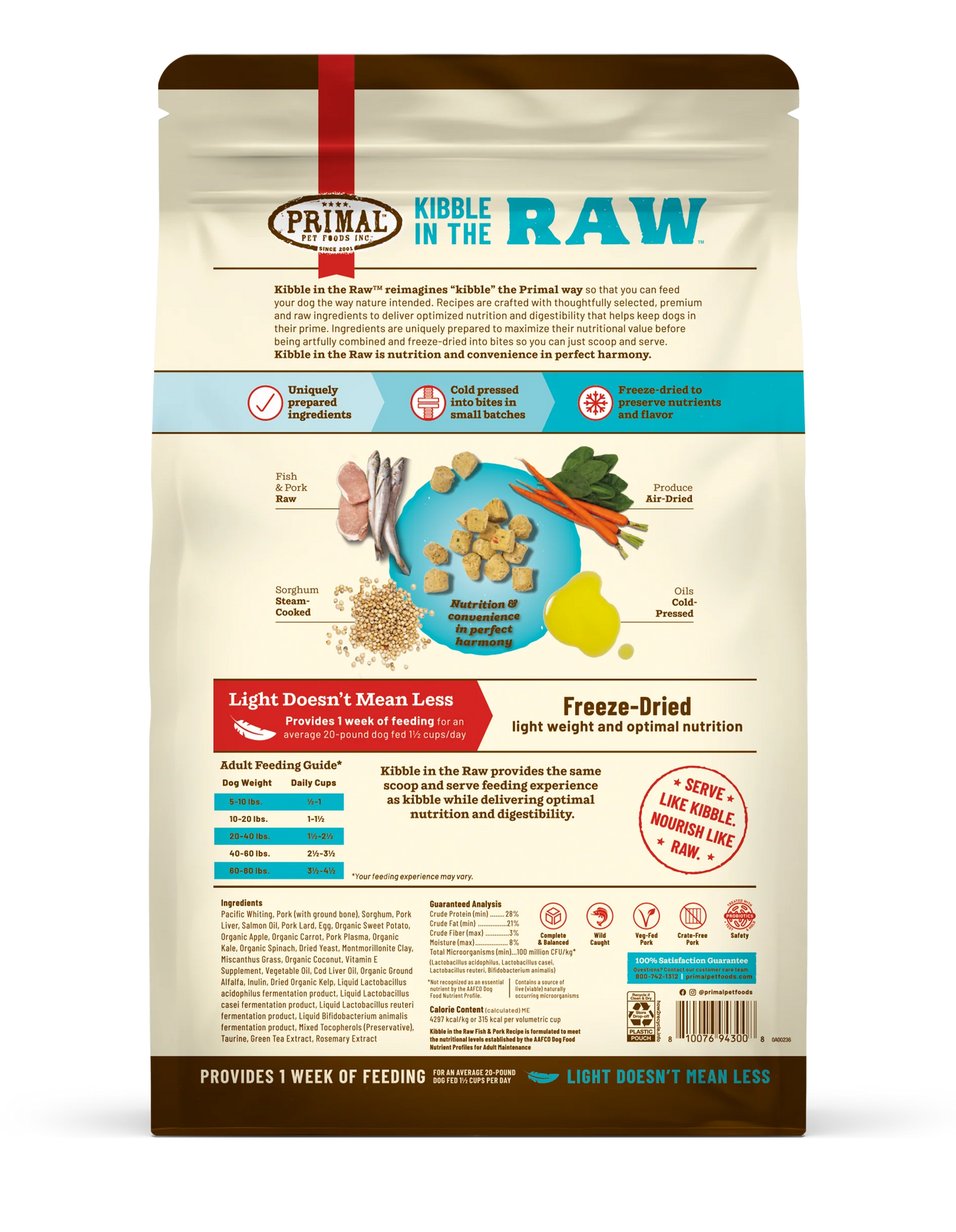 Primal Kibble In The Raw Freeze-Dried Fish & Pork Recipe Dry Dog Food