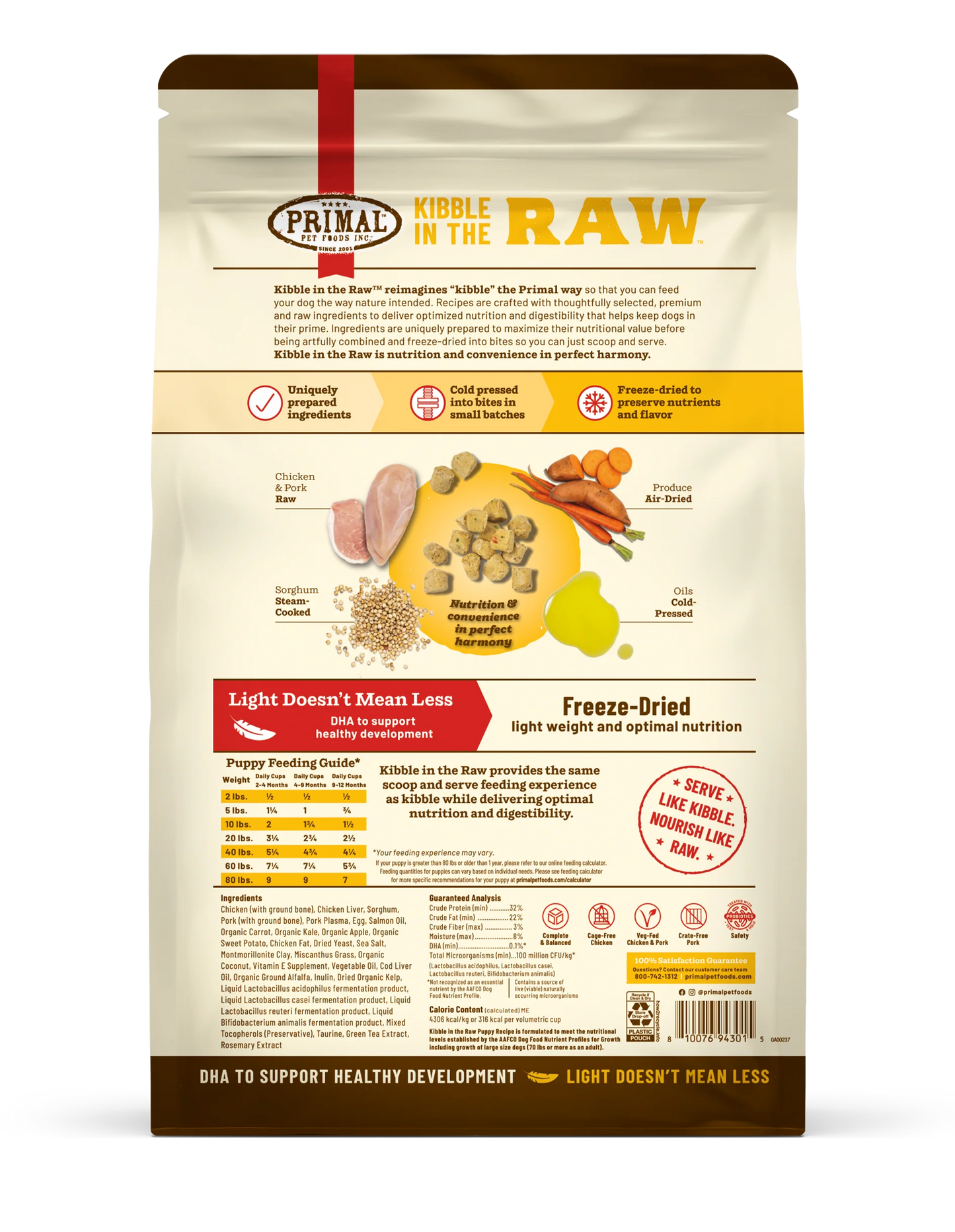 Primal Kibble In The Raw Freeze-Dried Chicken and Pork Recipe Dry Puppy Food