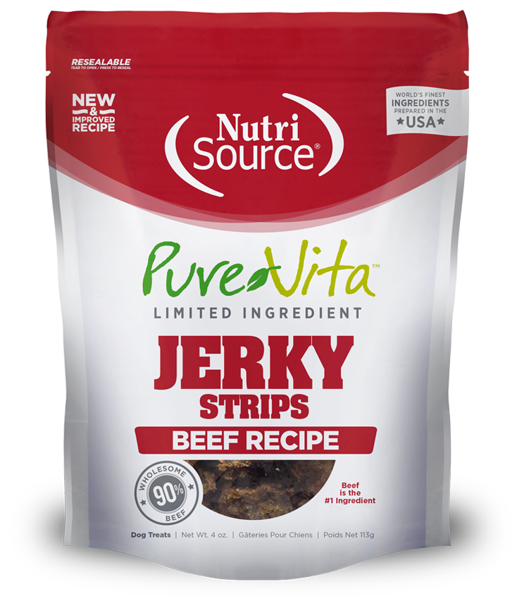 PureVita Jerky Strips Beef Recipe Dog Treats